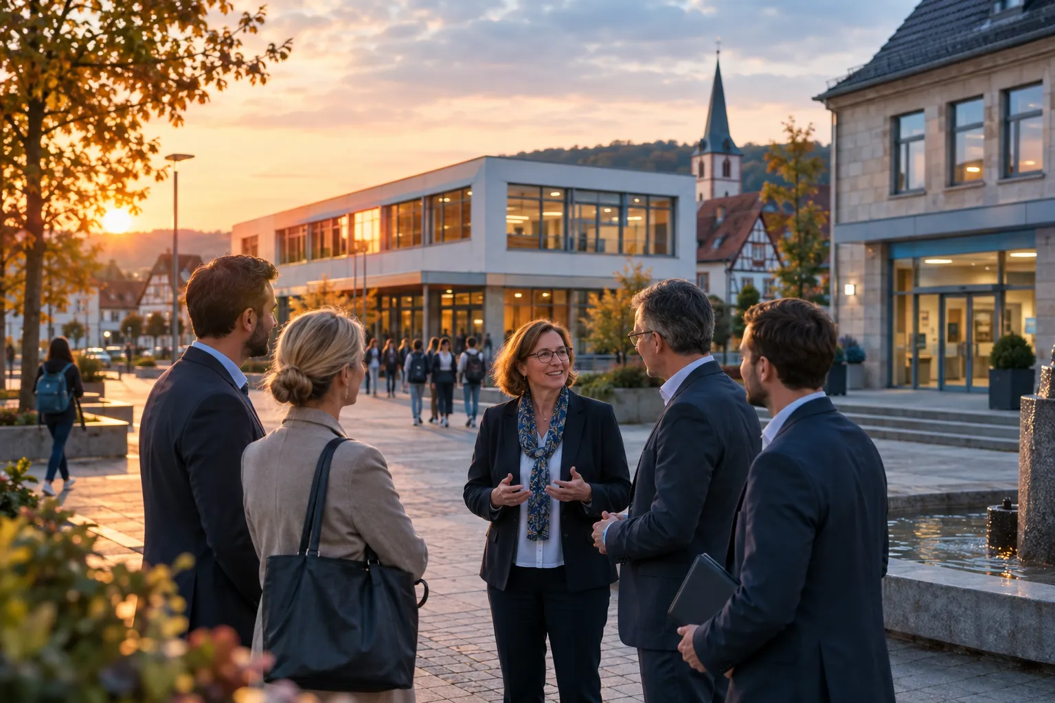 Menschen aus Wirtschaft und Bildung im gemeinsamen Gespräch